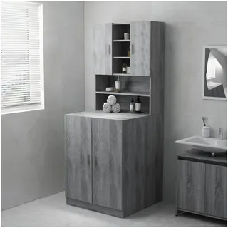 vidaXL Waschmaschinenschrank 71 x 71,5 x 91,5 cm Grau/Sonoma