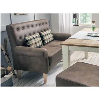 2er Küchensofa Scalea 2-Sitzer Sofa Stoff hellbraun Federkern mit Kissen 147 cm