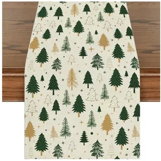 LuxusKollektion Tischläufer Weihnacht Tischläufer 40x180 cm (1-tlg) bunt|grün 40 cm x 180 cm x 5 mm