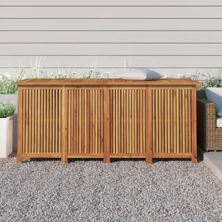 IKAYAA Gartenbox Wasserdicht XXL Akazien-Massivholz Auflagenbox Wetterfest Kissenbox Werkzeugkasten Gerätebox Gartentruhe Holz 175 x 80 x 75 cm