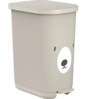 Rotho Windeleimer KAYO Bär, 35 Liter, für Müllbeutel, beige, geruchsdicht