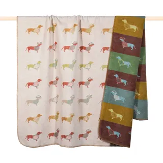 PAD Dackel Kuscheldecke 150 x 200 cm Beige