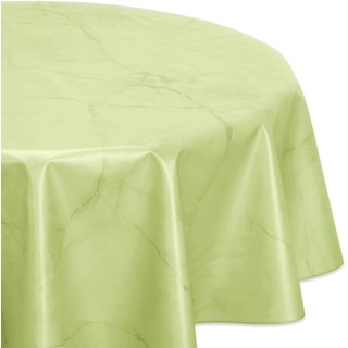 Wachstuchtischdecke abwischbar, OVAL RUND ECKIG, fleckenabweisende Gartentischdecke Marmorstein, zuschneidbare Wachstuch Tischdecke (Oval 140x190 cm, Apfelgrün)