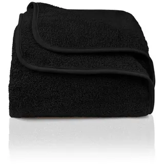 Wohndecke Frotteedecke 100% Baumwolle - Sommerdecke, Kuscheldecke, Laynenburg, Baumwolldecke als Sommer, Bett-Überwurf, Couch-Überwurf, Sofa-Decke schwarz