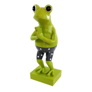 colourliving Tierfigur Frosch Dekofigur lustiger Badefrosch 43 cm grün Gartenfigur Frosch, handbemalt, lustiges Erscheinungsbild, 4 Filzplättchen grün|schwarz|weiß