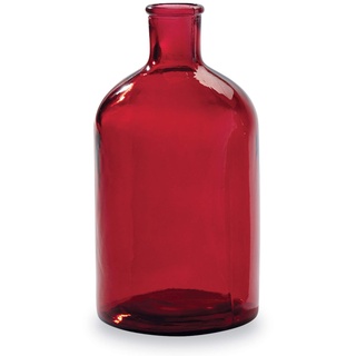Mud Pie Spanische Klasse, Flaschenhals-Vase, groß Glasvase, Glas, Rot/Ausflug, einfarbig (Getaway Solids), 9" x 4"