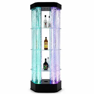 JVmoebel Barschrank Led Wasser Wand Bar Säule Wassersäulen Theke Beleuchtet Regale Made in Europa weiß