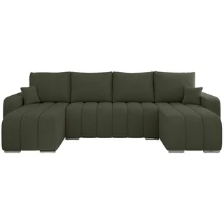 Wohnlandschaft mit Schlaffunktion Kirasso , grün , Maße (cm): B: 320 H: 86