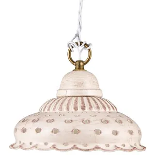 Helios Leuchten Pendelleuchte Küchenlampe Keramik, Keramiklampe, Deckenlampe, Hängelampe, für Küche Esstisch, handgefertigt handbemalt beige|braun