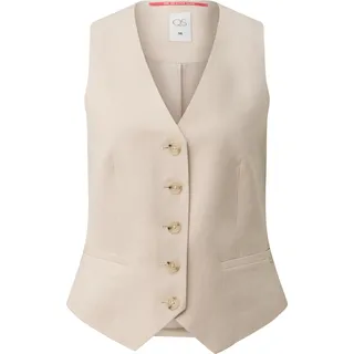 QS Weste aus Leinenmix - beige - 32