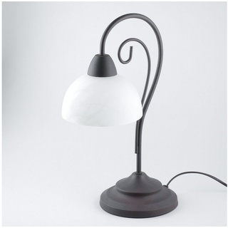 Licht-Erlebnisse Nachttischlampe COUNTRY, ohne Leuchtmittel, Tischlampe Rustikal Tischlampe Schlafzimmer Lampe braun|bunt|weiß