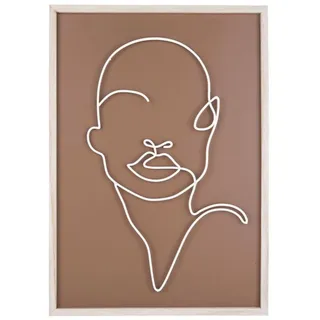 Pt' - Wanddekoration Mit Gesichtsmotiv Aus Metall, Art Line