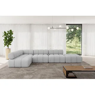 altdecor Modulares Sofa Ecksofa in L-Form - Favio-L2 - 380x190x70 cm Hellgrau universal, links/rechts Corner modular Sofa Eckcouch Couch Wohnlandsc... - Hellgrau/Grau
