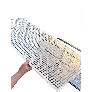 Generisch Lochblechfenster aus Edelstahl, auslaufsicheres Anti-Fall-Netzpolster, perforiertes Metallgitter, industrielle Metallplatte(60x150cm)