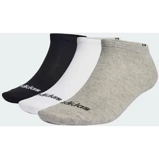 adidas Thin Linear Low-Cut Socken, 3 Paar Medium Grey Heather / White / Black 40-42