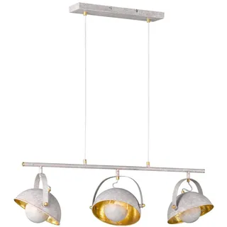 WOFI LED Pendelleuchte, Dimmfunktion, LED wechselbar, warmweiß, ausgefallene Balkenlampe für über-n Esstisch hängend, Grau Gold-en grau