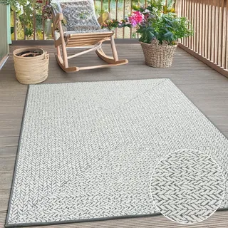 OTTO home Teppich OTTO HOME "Matts Wende-Teppich in Strick-Optik auch für Balkon und Terrasse", grau, B:200cm H:5mm L:300cm, Polypropylen, Teppiche, Teppich, In- und Outdoor geeignet, Wetterfest & UV-beständig