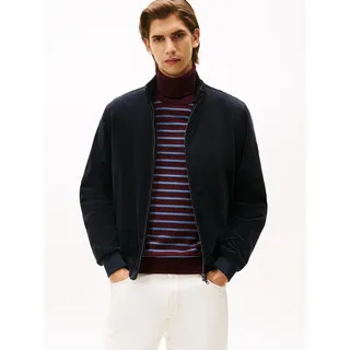 Cordjacke TOMMY HILFIGER "CORD HARRINGTON JACKET", Herren, Gr. L, blau (desert sky), Cord, Obermaterial: 98% Baumwolle, 2% Elasthan, unifarben, regular fit normal, Rundhals, eingesetzt Rippstrickbündchen, Jacken, Freizeitjacke, Übergangsjacke