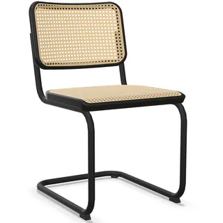 THONET S 32 V | Buche schwarz gebeizt | Stahlrohr-Freischwinger | Gestell schwarz
