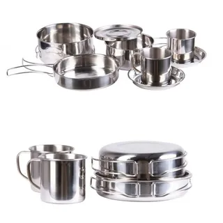 Mil-Tec Kochset 8-teilig Edelstahl