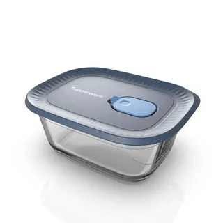 Tupperware VoilaTM Glas-Vorratsdose  Rechteckig, klein 650 ml - Dunkelgrau/Blau