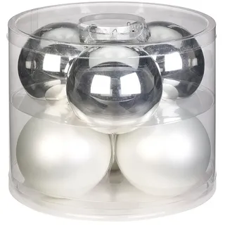 Magic Weihnachtskugeln Glas 10 cm Silber/Blau