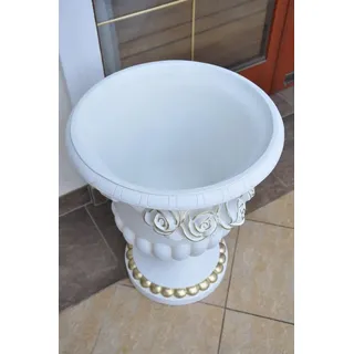 JVmoebel Dekovase Klassische römische Designvase aus Keramik in Beige, Made in Europa weiß
