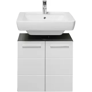 Bega BBK Waschbeckenunterschrank 2 Türen 60 x 62 cm Anthrazit/Weiß Hochglanz