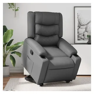 COMHOMA Massagesessel mit Aufstehhilfe Stoff 83 x 100 x 75 cm Grau elektrisch