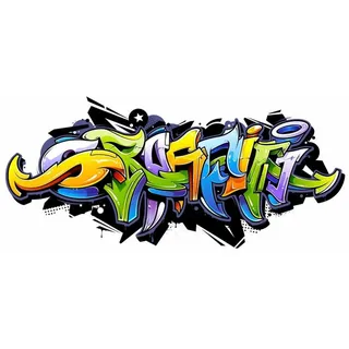 nikima Wandtattoo 158 Wandtattoo Graffiti - Größe 1750 x 780 mm (PVC-Folie), in 6 vers. Größen bunt 175 cm x 50 cm x 78 cm