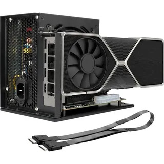 Aukuoy PCIe 4.0 x4 64 Gbps kompatibles eGPU-Dock mit OCuLink SFF-8612 8311 zu PCIe x16 und SFF-8611 Steckerkabel, Gehäuse unterstützt Standard-ATX-Stromversorgung und Externe Grafikkarten-GPUs