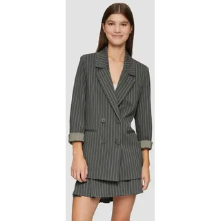 QS Jackenblazer Indoor-Blazer Oversized-Blazer mit Nadelstreifen grau M (38)