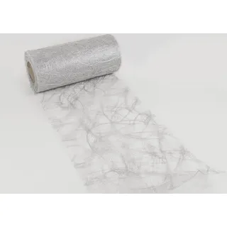 25 m x 20 cm Sizoweb® Vlies Original Tischband Tischläufer Silber grau für Hochzeit, Weihnachten ...