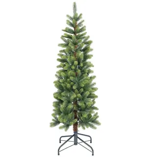 Salcar Künstlicher Weihnachtsbaum Künstlicher Weihnachtsbaum Schmal Tannenbaum aus 100% PE Christbaum, Nordmanntanne, 150cm mit 344 Spitzen, Grün und Zartgrün 150 cm