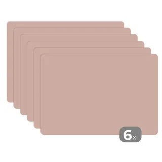 MuchoWow Platzset Rosa - Palette - Einfarbig - Einfarbig rosa, (6-St), Platzsets, Tischset, Abwaschbar, Tischsets, Platzdeckchen rosa