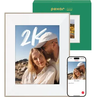 Pexar VivKeep Pro WiFi Digitaler Bilderrahmen 12,5" | 2K-Bildschirm, edles Softgold, entspiegeltes Glas, lebendige Farben, müheloses Teilen von Fotos