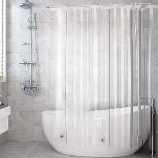 CM-UHNM Transparent Duschvorhang Anti Schimmel Wasserdicht,Duschvorhang Mit Magneten Duschvorhange Durchsichtig Klar Für Badewanne Bad Vorhang 180x200cm