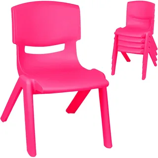 alles-meine.de GmbH 2 Stück - Kinderstühle/Stühle Farbe wählbar pink/kräftiges rosa - Plastik - bis 100 kg belastbar/kippsicher - für INNEN & AUßEN - 0-99 Jahre - sta..