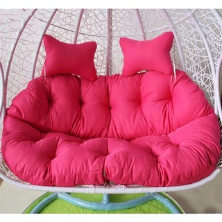 SPXMQSS hängekorb sitzkissen für 2 Sitzer, hängesessel Kissen mit Verstellbarer Kopfstütze, 15 cm Dickes hängesessel Polster für den Innen und Außenbereich Garten Strand (Rose Red)