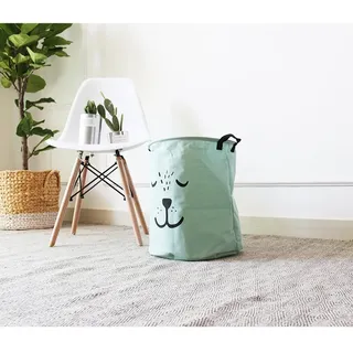 JameStyle26 Wäschekorb Box faltbar Aufbewahrungbox Kinderzimmer Kinder Wohnzimmer Bad Badezimmer Bärchen Korb (Mint Grün)