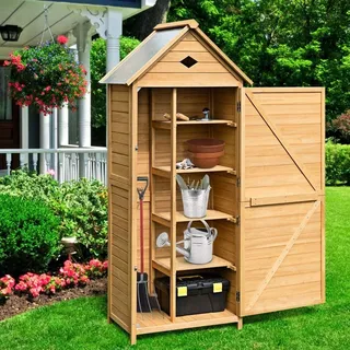 Goplus Gartenhaus 0,70 x 0,36 m Braun