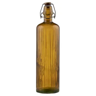 BITZ Kusintha Glasflasche, Glaskaraffe, Höhe 34 cm, 1,2 Liter, Amber