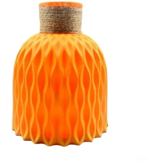 Elegante und stilvolle Kunststoff-Vase mit schmaler Öffnung für kreative Blumenarrangements (Orange)
