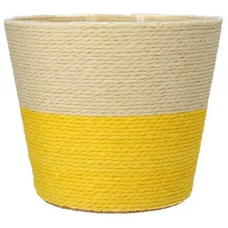 INNA-Glas Übertopf Blumenkorb NERIONKO Duo, beige-gelb, 13 cm, Ø 15,5 cm bunt