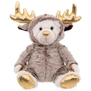 Fééric Lights and Christmas Weihnachtsplüschfigur Bär verkleidet als Rentier 28 cm bunt