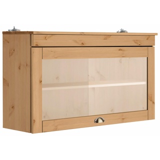 Glashängeschrank »Oslo«, 100 cm breit, aus Kiefer, 1 Klappe, Metallgriff, Landhaus-Optik, natur gebeizt/gewachst, , 776650-0 B/H/T: 100 cm x 55 cm x 29 cm