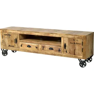 SIT Möbel Lowboard SIT Rustic beige natur B:200cm H:55cm T:40cm, Massivholz, Sideboards, Shabby Chic, Vintage