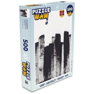 MuchoWow Puzzle Farbe - Abstrakt - Schwarz - Weiß, 500 Puzzleteile, Foto-Puzzle, Bilderrätsel, Puzzlespiele, Spielzeug bunt