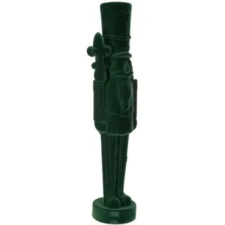 Florists Products Weihnachtsmann Nussknacker Figur mit beflockter Oberfläche als grün