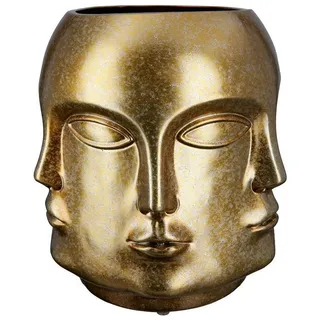 GILDE Dekovase CRADO Gesichtsvase - gold - Keramik - H. 23cm - Deko (1 Stück), Elegante Blumenvase - Perfekte Tischdeko - Vasen für jede Deko goldfarben